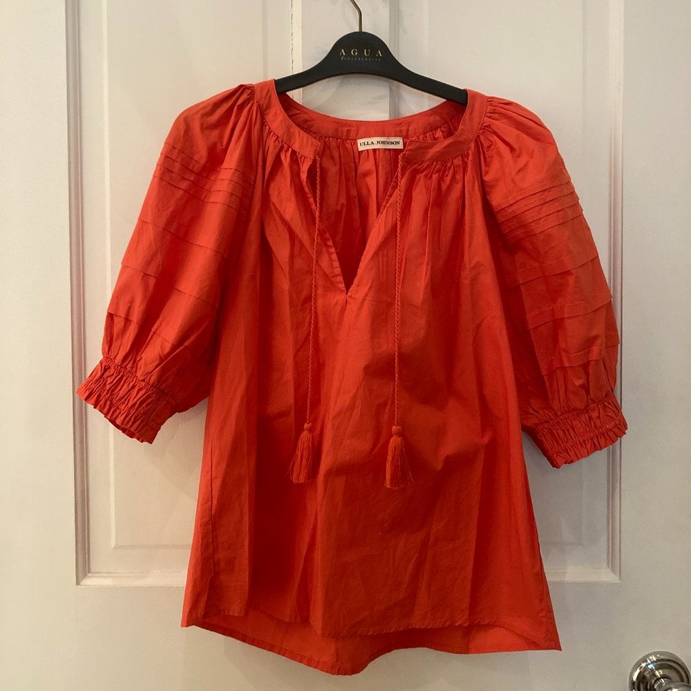 Ulla Johnson Orange Short Sleeve Blouse